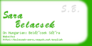 sara belacsek business card